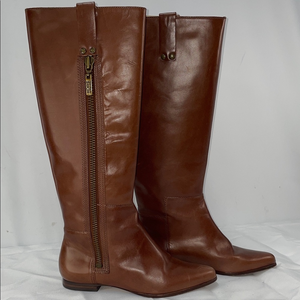 MICHAEL KORS BRINKS LEATHER RIDING BOOTS FTL-03-012